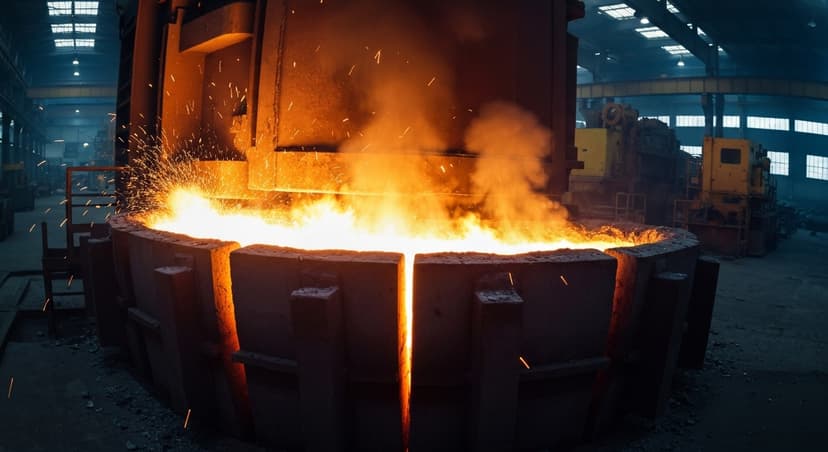 Molten metal in an induction furnace