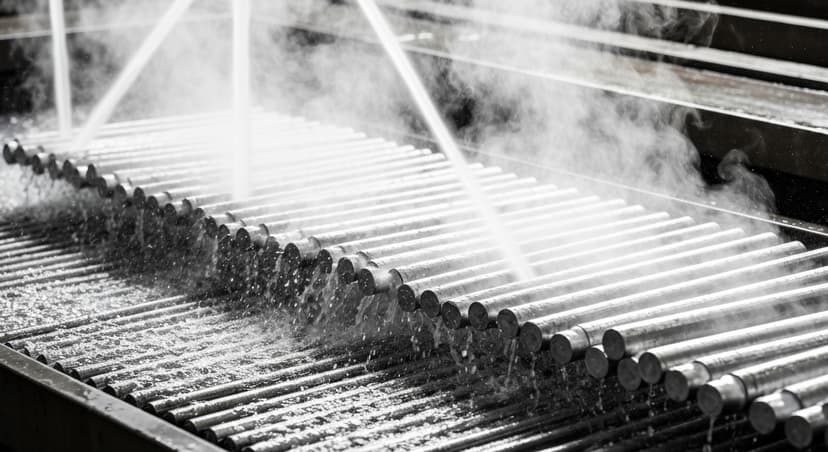 TMT bars undergoing Thermex quenching