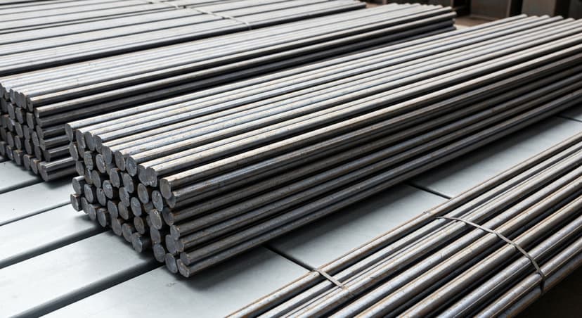 Finished TMT bars on a cooling bed